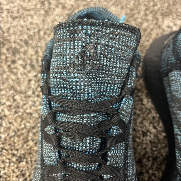 Adidas PureBoost GO LTD Knit ‘Black Shock Cyan’ Running Shoes D97425 Men Size 12 - Picture 2 of 6